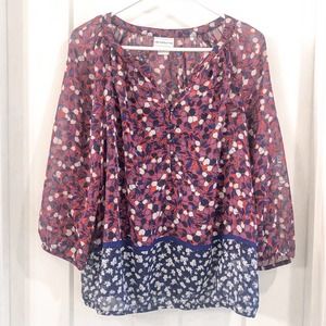 Liz Claiborne Floral Flowy Blouse Medium